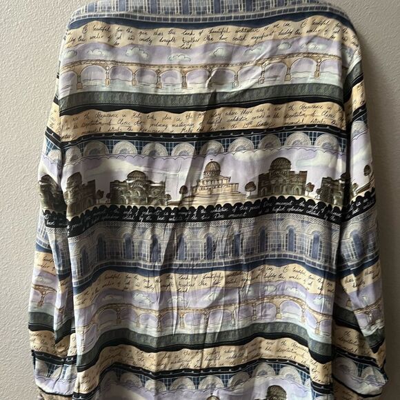 COREY B NEW YORK 100% SILK ITALY ART BUTTON DOWN SHIRT SIZE 6~RARE - Picture 7 of 8
